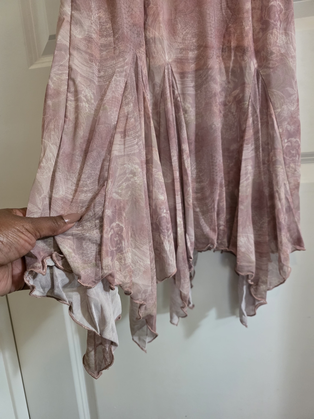 Ruffle-Trim Maxi Dress in Dusty Rose - Picture 4 of 7